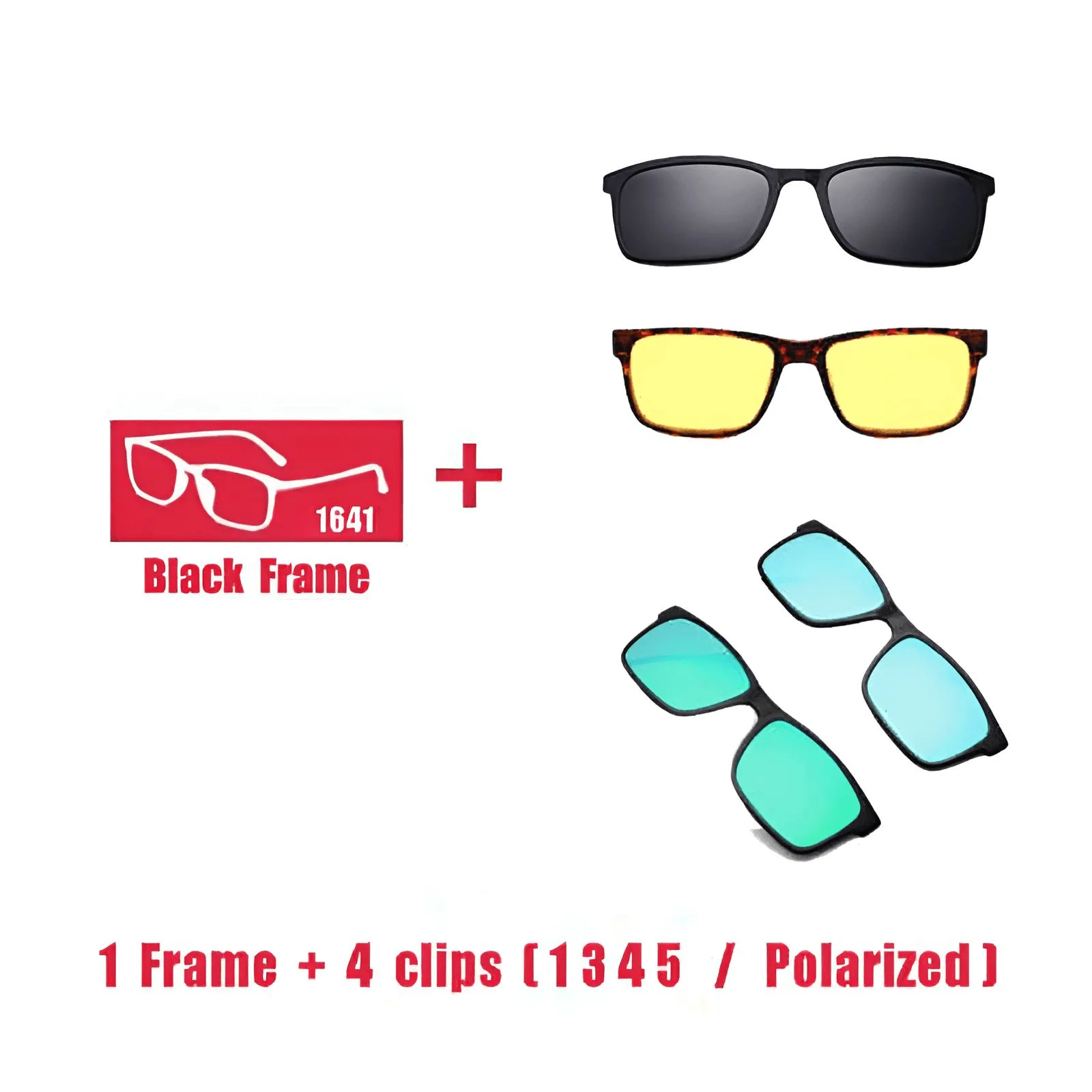 Unisex Prescription Glasses With Magnet Clip Sunglasses 1-6 Clips Included!
