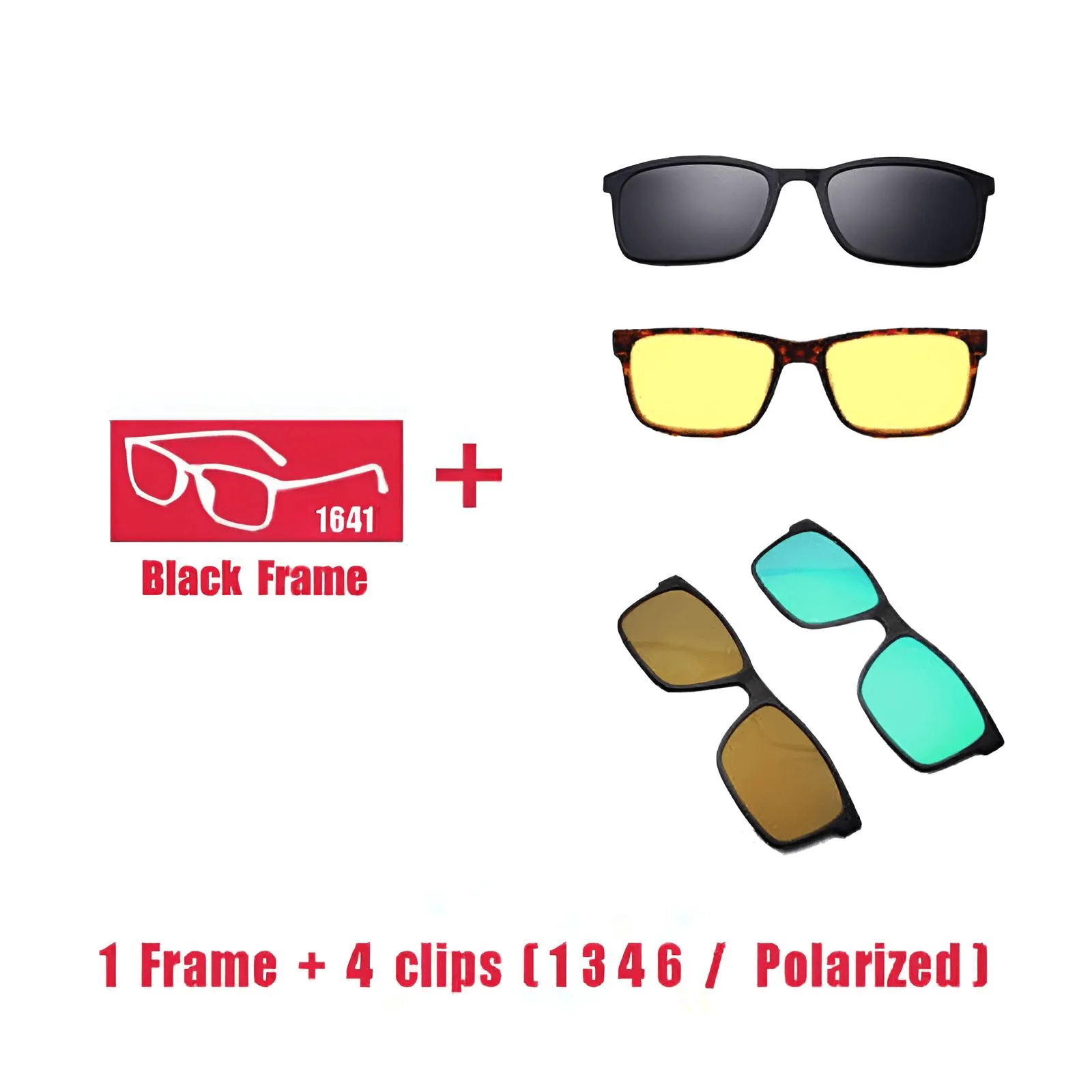 Unisex Prescription Glasses With Magnet Clip Sunglasses 1-6 Clips Included!