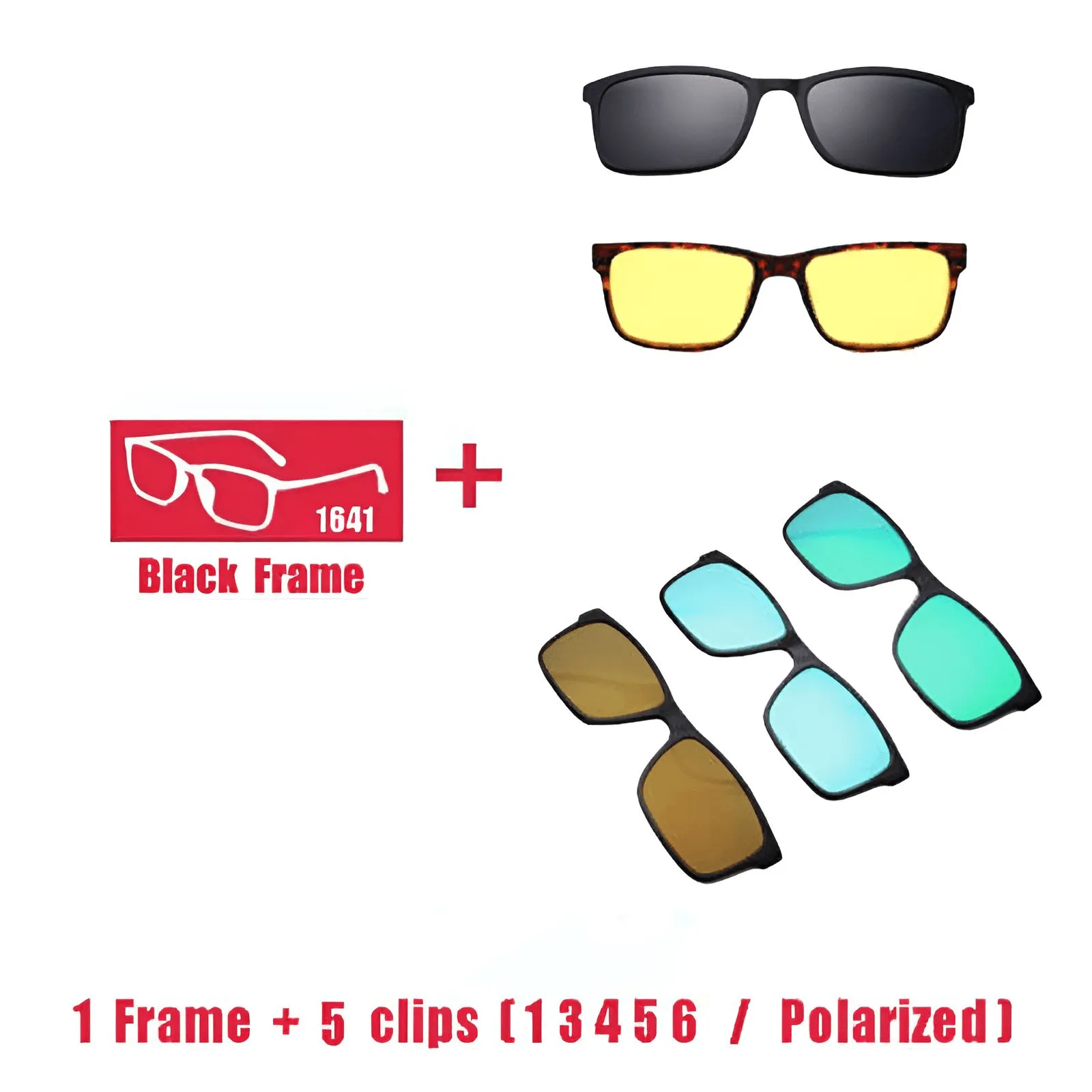Unisex Prescription Glasses With Magnet Clip Sunglasses 1-6 Clips Included!