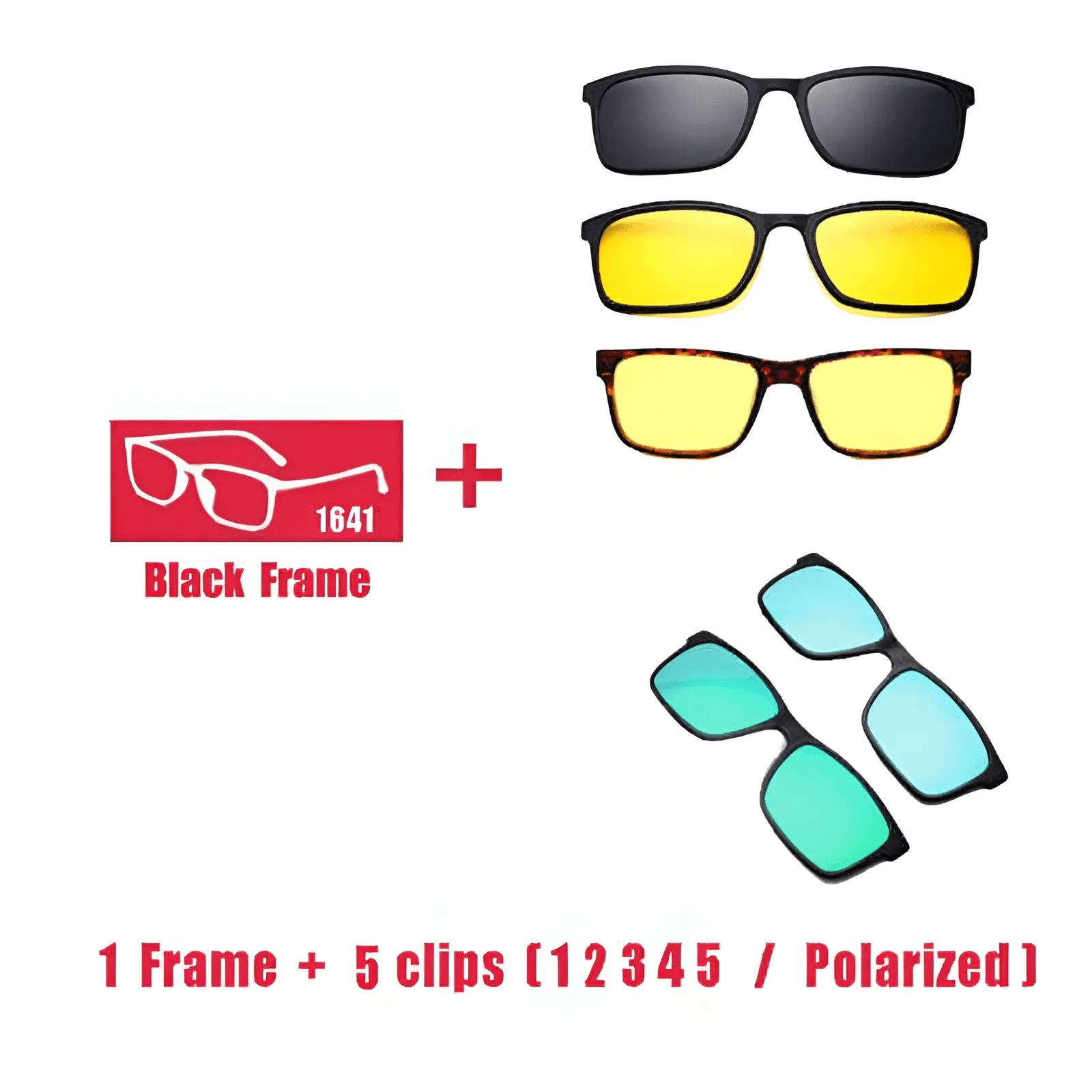 Unisex Prescription Glasses With Magnet Clip Sunglasses 1-6 Clips Included!