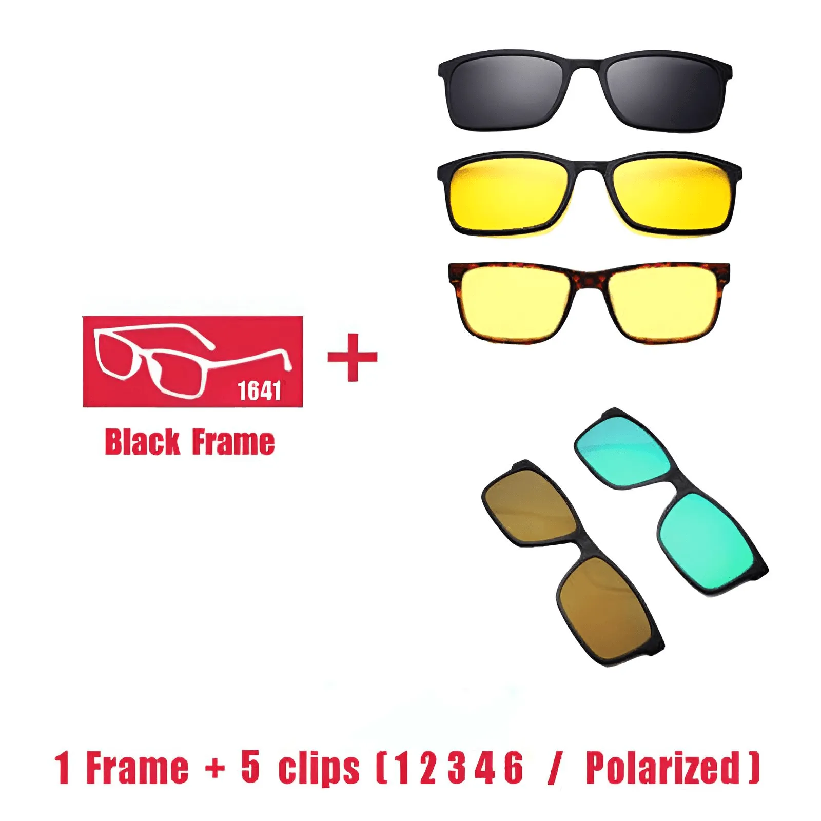 Unisex Prescription Glasses With Magnet Clip Sunglasses 1-6 Clips Included!