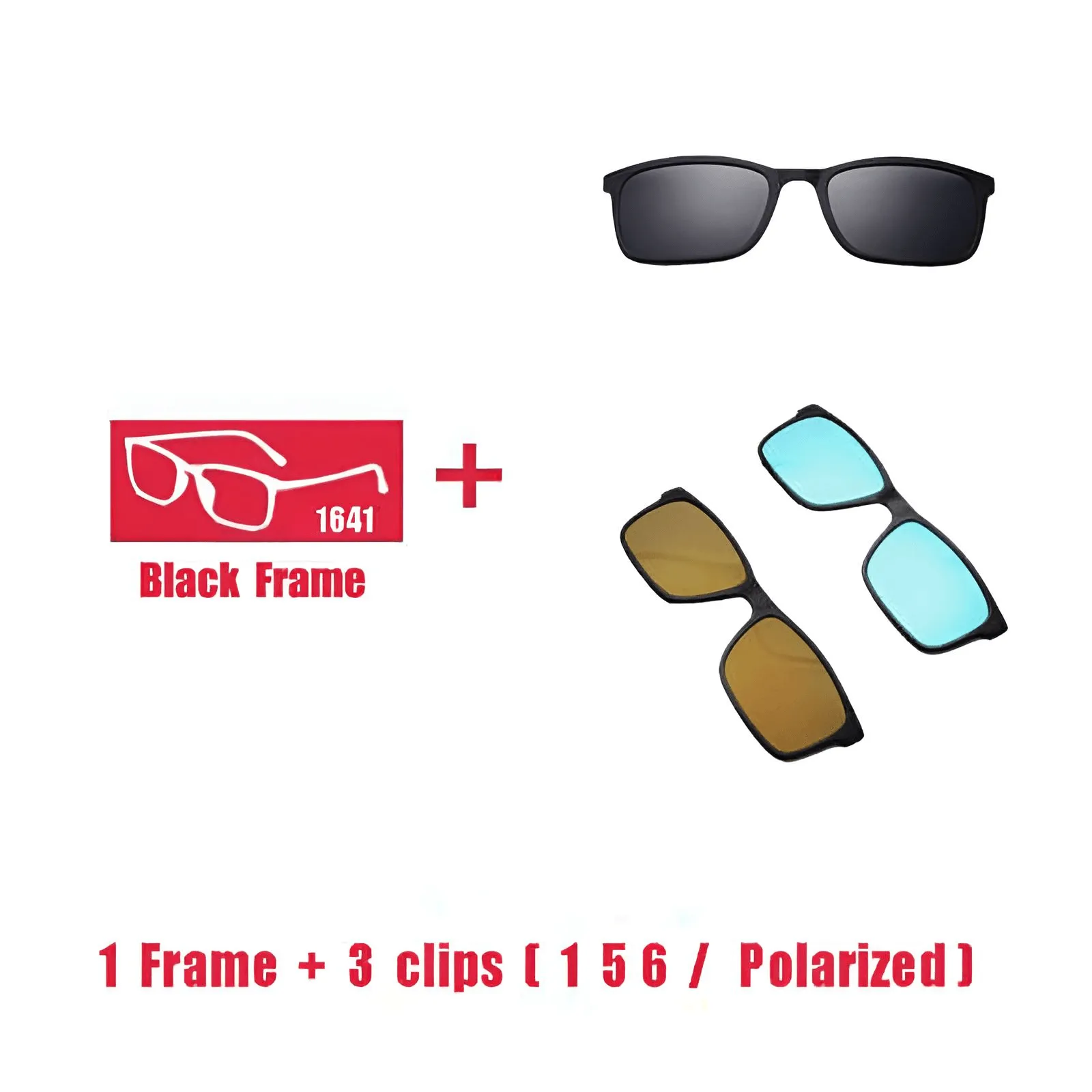 Unisex Prescription Glasses With Magnet Clip Sunglasses 1-6 Clips Included!