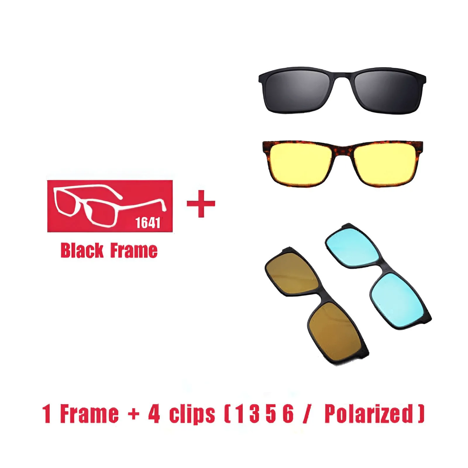 Unisex Prescription Glasses With Magnet Clip Sunglasses 1-6 Clips Included!