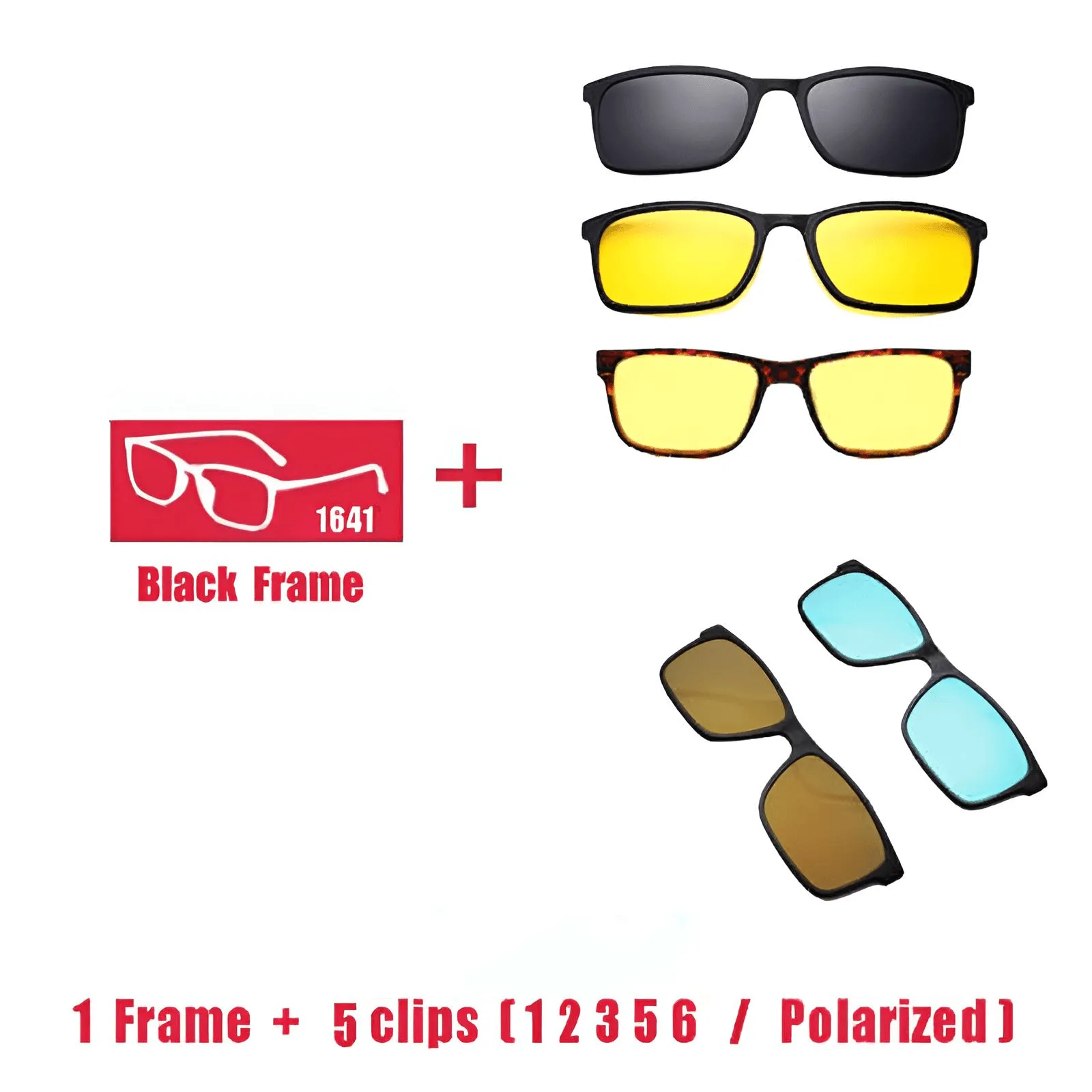 Unisex Prescription Glasses With Magnet Clip Sunglasses 1-6 Clips Included!