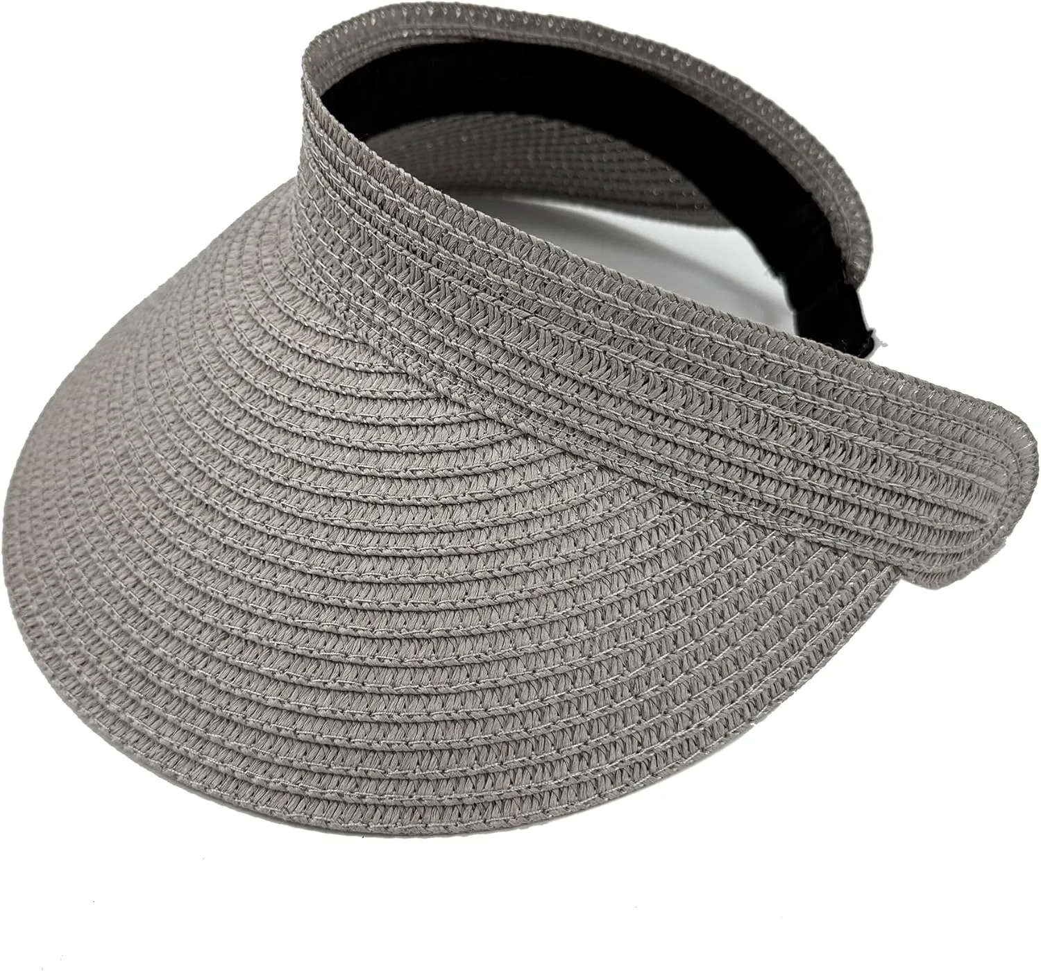 Women Foldable Sun Visor Hat Adjustable Straw Ponytail Summer Beach Cap UV Protection