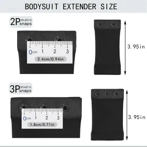 Women's Bodysuit Extender with Snaps, Adds Length to Torso, Removable and Washable Crotch Extender