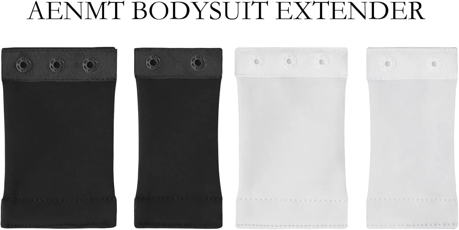 Women's Bodysuit Extender with Snaps, Adds Length to Torso, Removable and Washable Crotch Extender