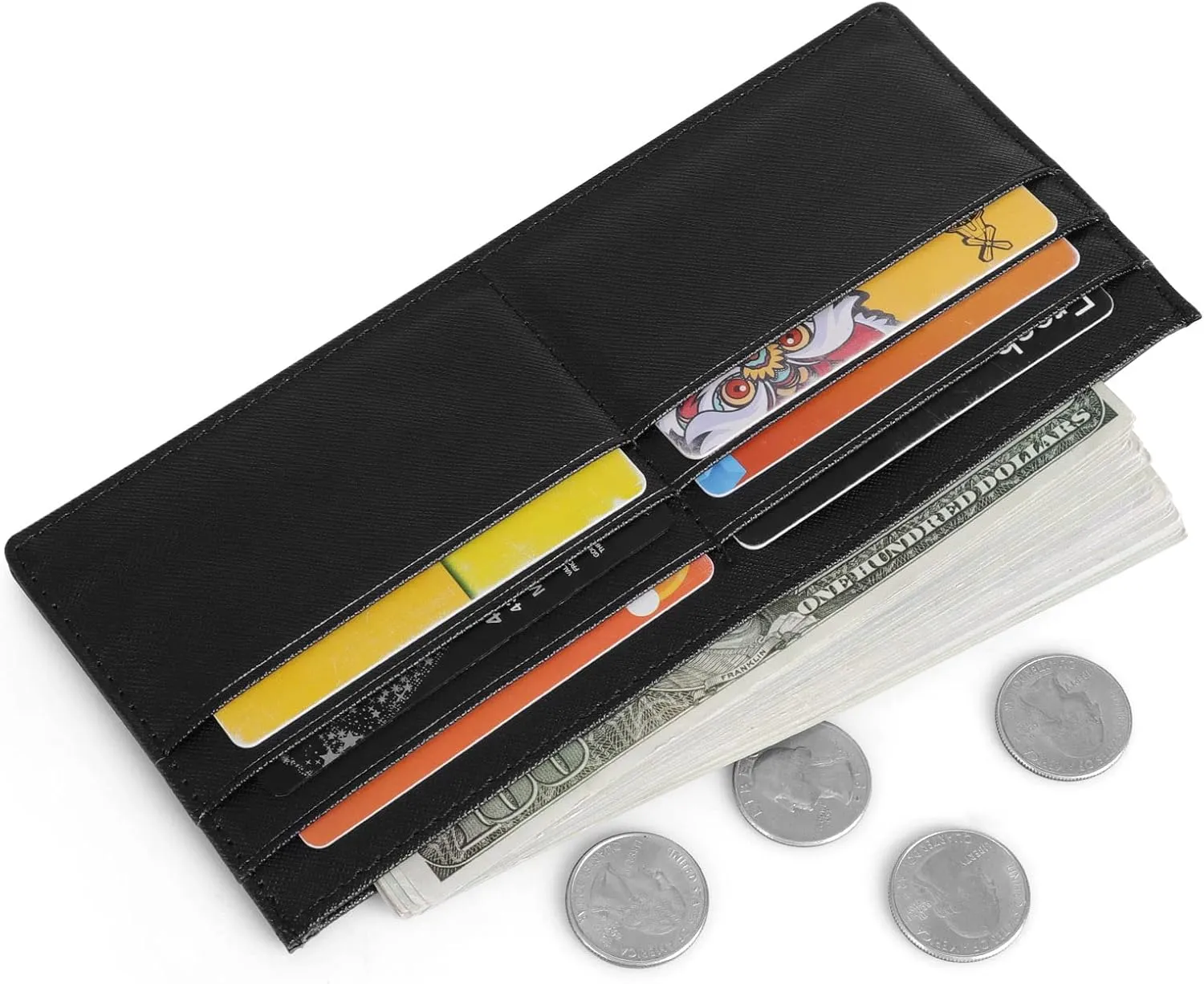 XEYOU Womens Credit Card Wallet Slim Long Zipper Pocket Purse for Coin, Cash, Receipt Multi-function Card Wallet for Ladies