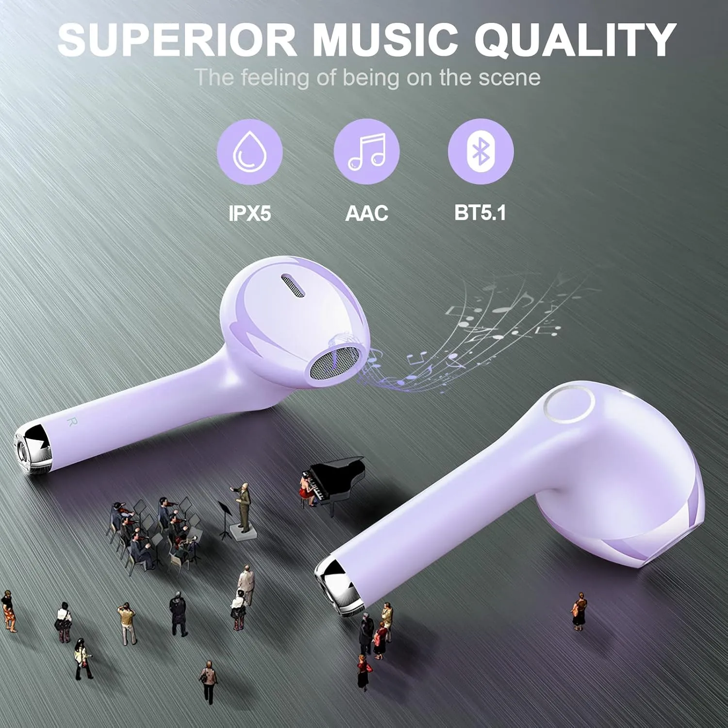 yobola Wireless Earbuds, Bluetooh Earbuds, Deep Bass Light Weight Mini Wireless Headphones for Running/Fitness, 25Hrs Playtime, Built-in Microphone, Touch Control, IPX5 Waterproof