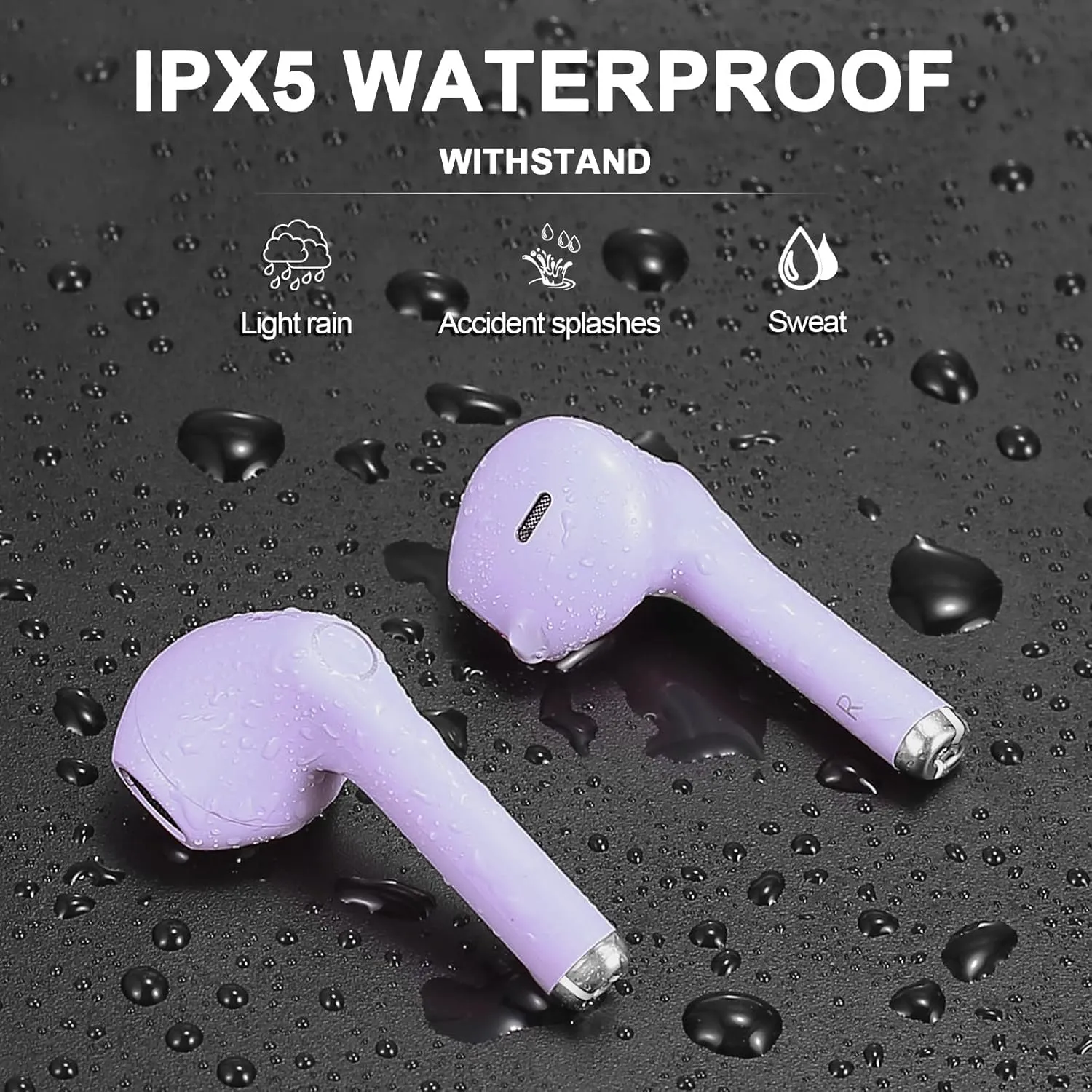 yobola Wireless Earbuds, Bluetooh Earbuds, Deep Bass Light Weight Mini Wireless Headphones for Running/Fitness, 25Hrs Playtime, Built-in Microphone, Touch Control, IPX5 Waterproof