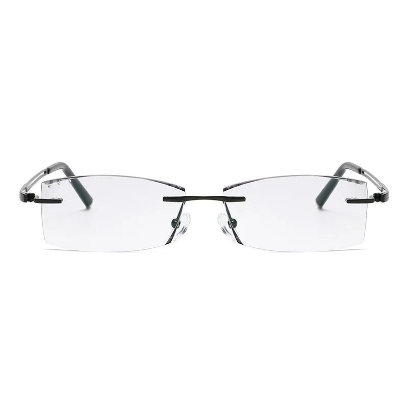 Zirosat 630HT Unisex Eyeglasses Pure Titanium Rimless Diamond Cutting